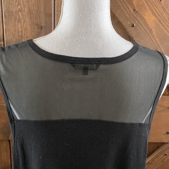 Bebe Women's Tank Black with Pink letters Sheer Shoulders & Back Yoke Size 3X - Picture 5 of 9